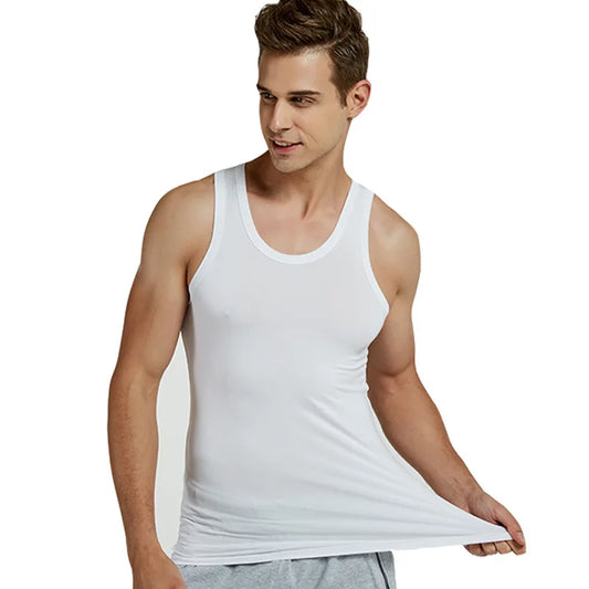 On Sale Men Vests Cotton Underwear Sleeveless Tank Top Solid Muscle Vest Undershirts O-neck Gymclothing Bodybuilding Tank Tops